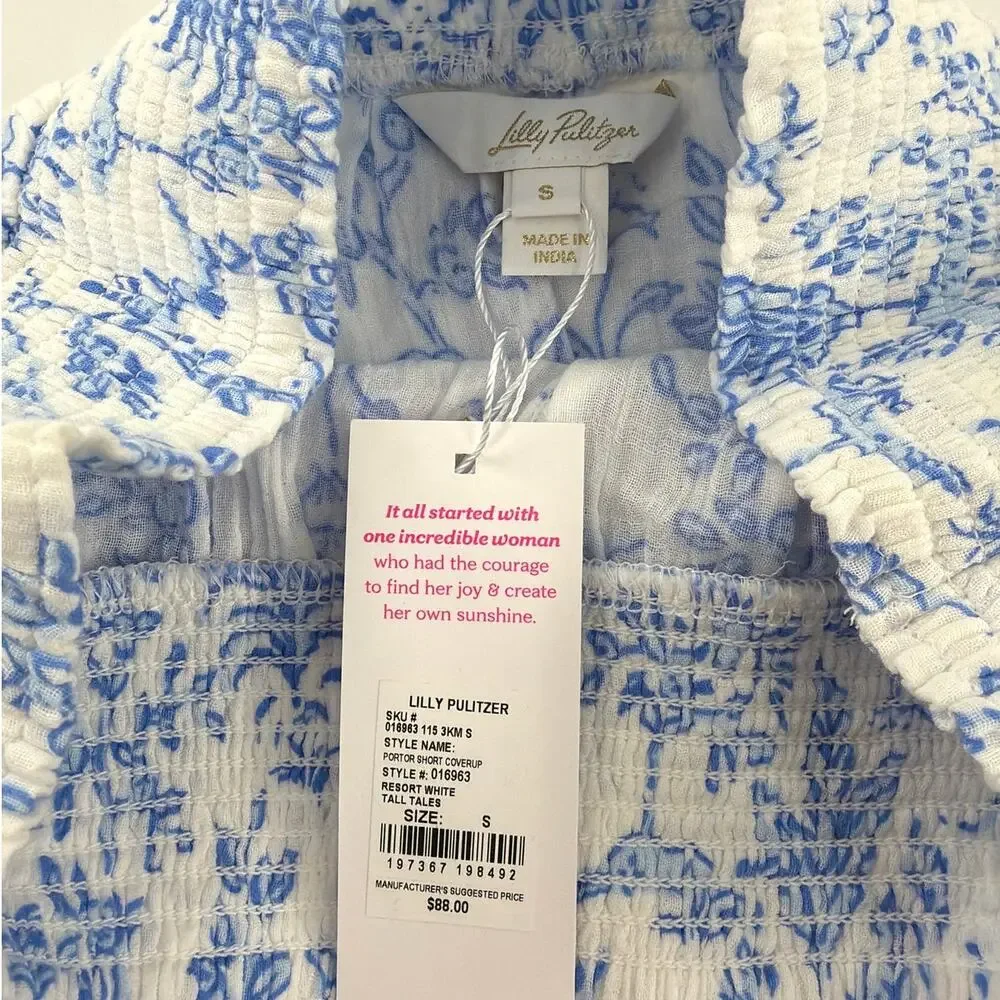 Lilly Pulitzer Women's Resort White Portor Coverup Short Size S